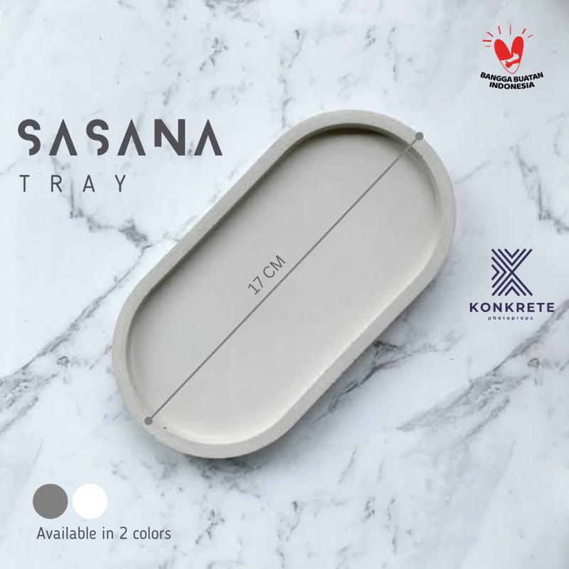 Concrete Oval Tray - Sasana Konkrete Photoprops - Tatakan Semen Oval - Concrete Coaster Beton - Dekorasi Rumah Semen - Alas Fotografi industrial Estetik Aesthetic