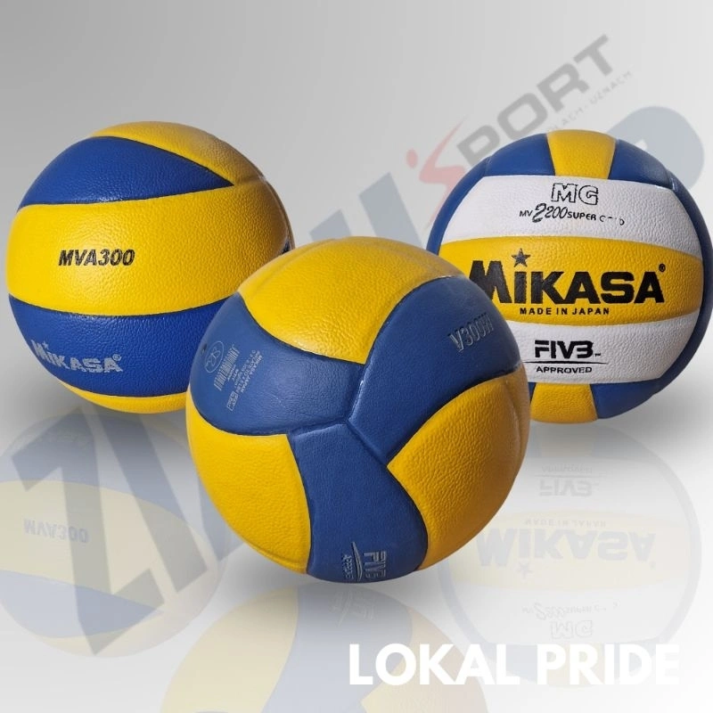 MIKASA Bola voli voly voley pemula dan anak MIKASA V300W MVA300 SUPERGOLD size 5 bola voli lokal pres kualitas premium