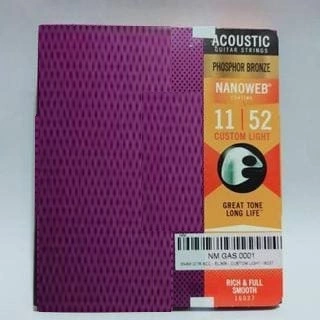 Senar Gitar Akustik Elektrik Nanoweb Polyweb 0.10 0.11 0.12 Set Original USA Barcode Phospor Bronze 80/20 Bronze