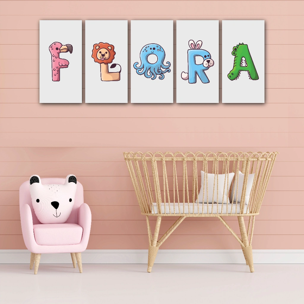 Poster Huruf Alfabet anak Dekorasi Kamar Aesthetic Wall Decor (10x20)