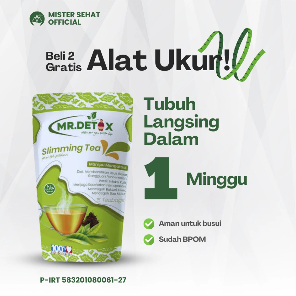 Mr Detox Slimming Tea Teh Herbal Diet Pelangsing Detox Tubuh Pengurus Penurun Berat Badan Pengecil Perut Buncit Pembakar Lemak Ampuh Atasi Wasir Termurah