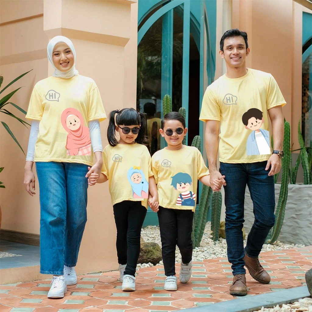 Herlin Collection_Kaos dan Jumper Couple Keluarga Hii Chiby Family Berhijab