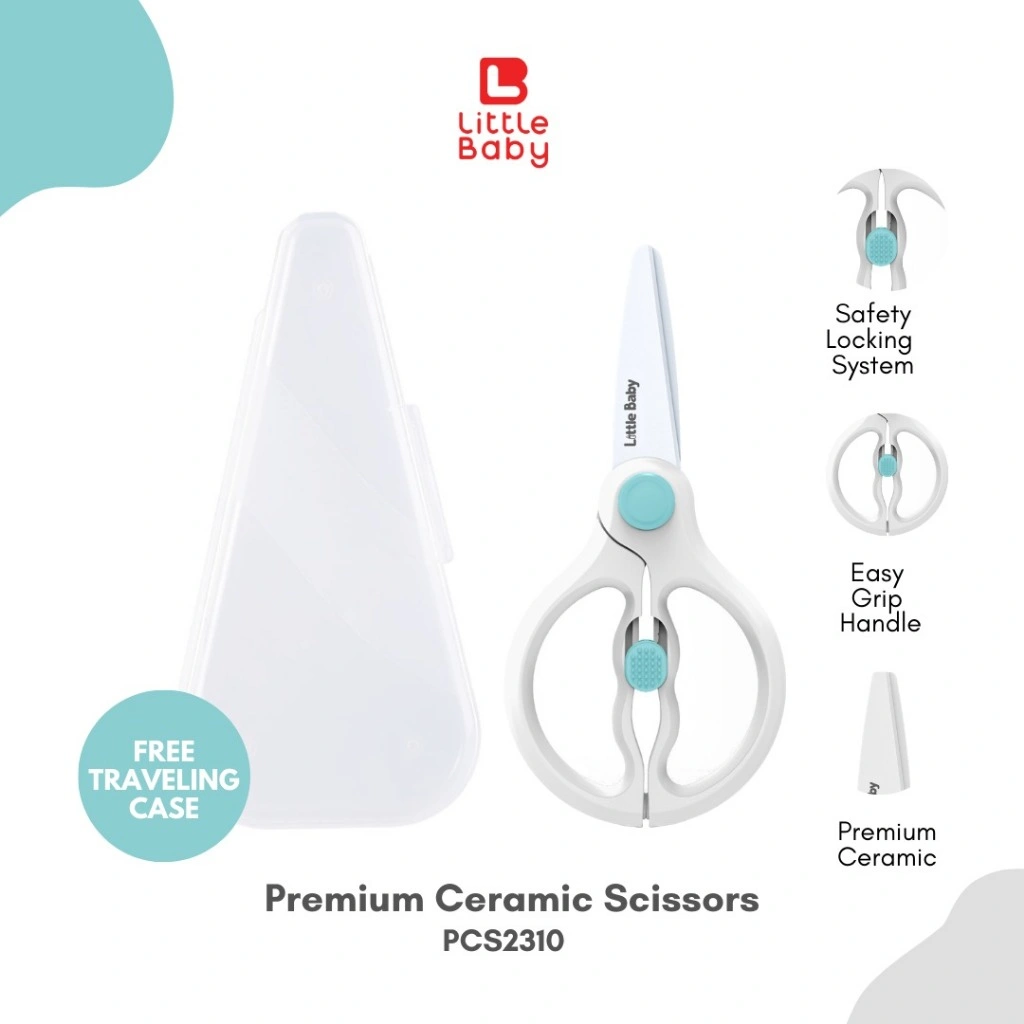Little Baby - Premium Ceramic Baby Food Scissors Gunting PCS2310|Gunting Makan Bayi | Gunting Mpasi