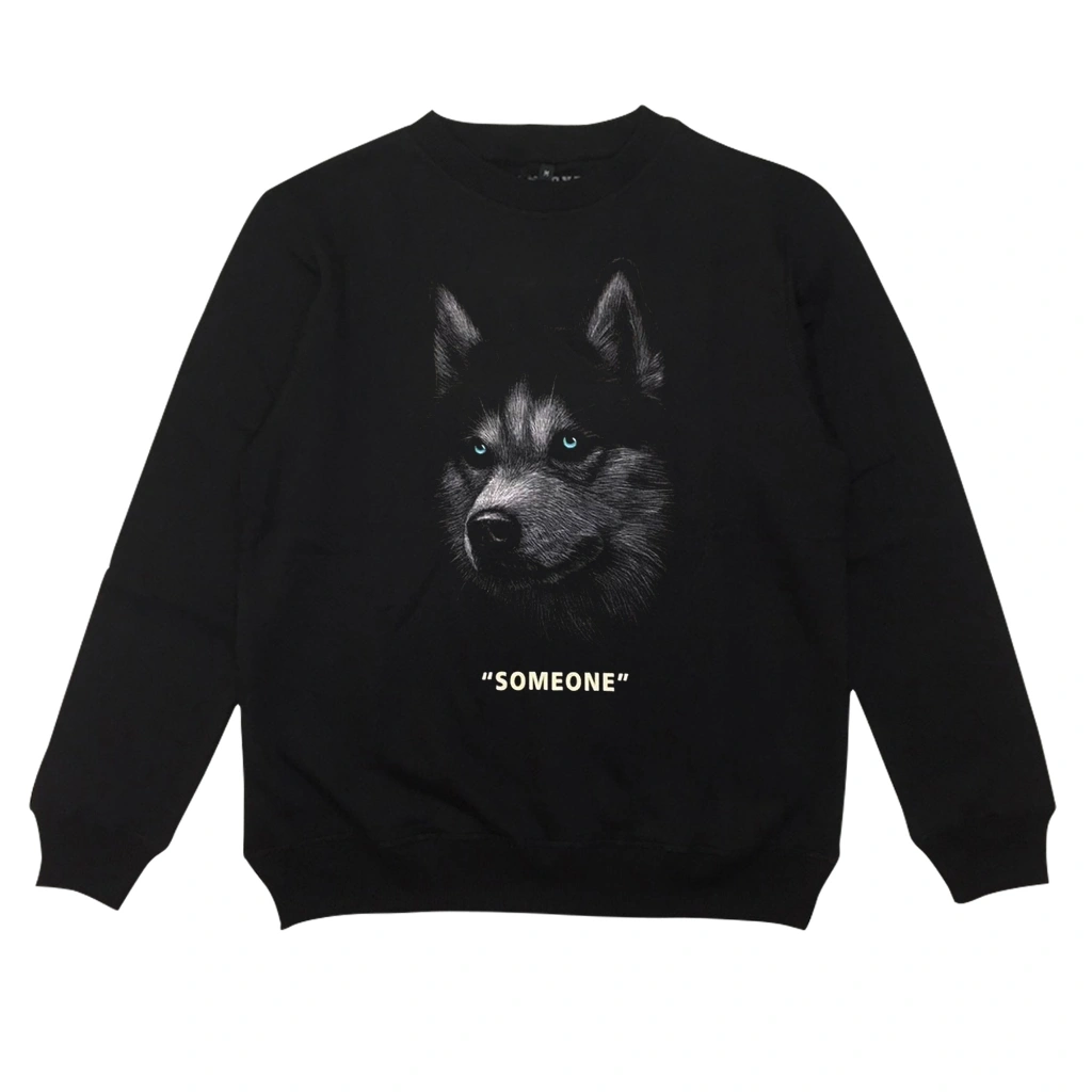 Someone Sweater Crewneck Black 312CN Wolf