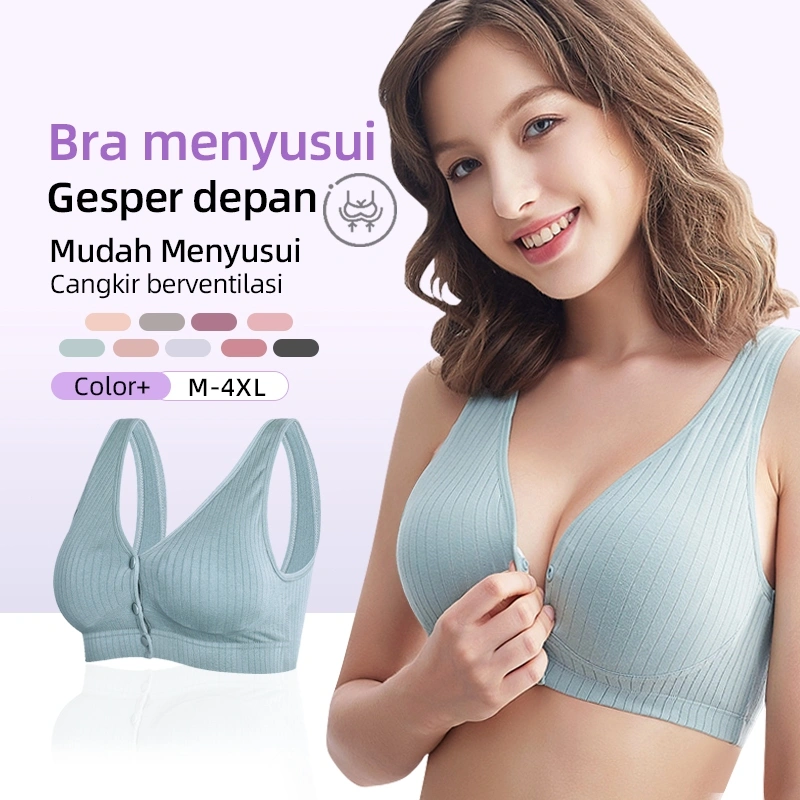 Bra Menyusui Kancing Depan Katun Lembut /Bra Katun Hamil Menyusui / Big Size Jumbo Tanpa Kawat 1018bra