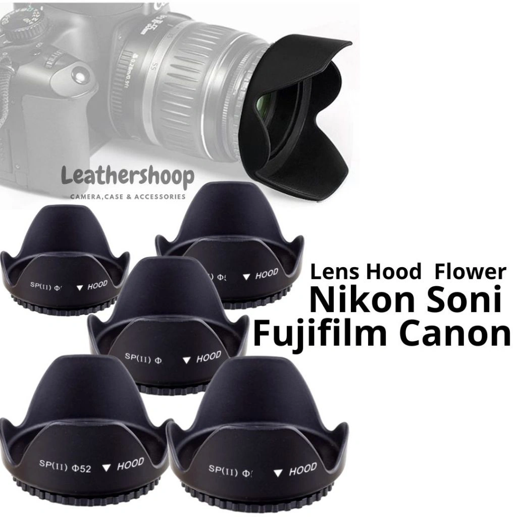 Lens Hood for Canon Nikon Sony Fujifilm Diameter 49mm 52mm 55mm 58mm 62mm 72mm