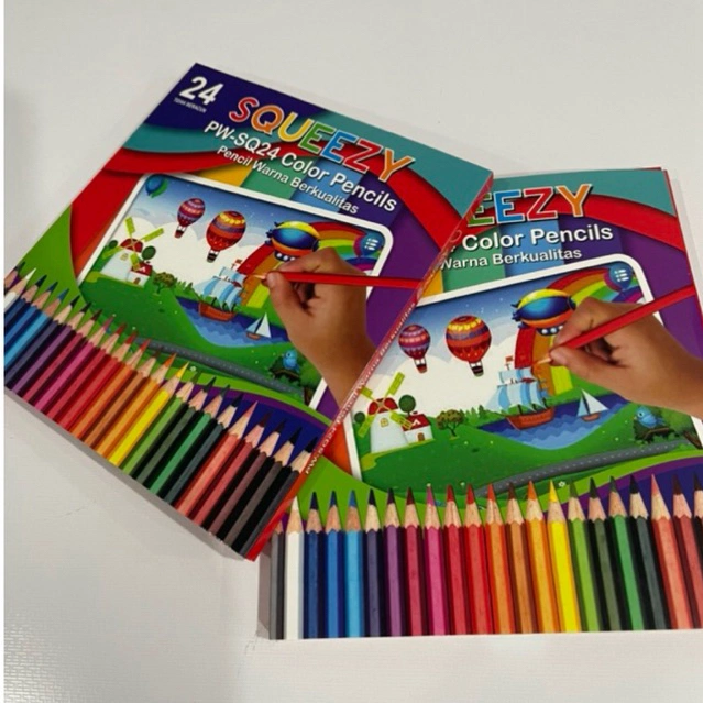 PENSIL 24 WARNA SQUEEZY PENSIL WARNA WOODLESS