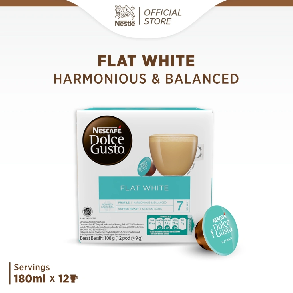 Nescafe Dolce Gusto Flat White 1 box (12 kapsul=12 gelas)
