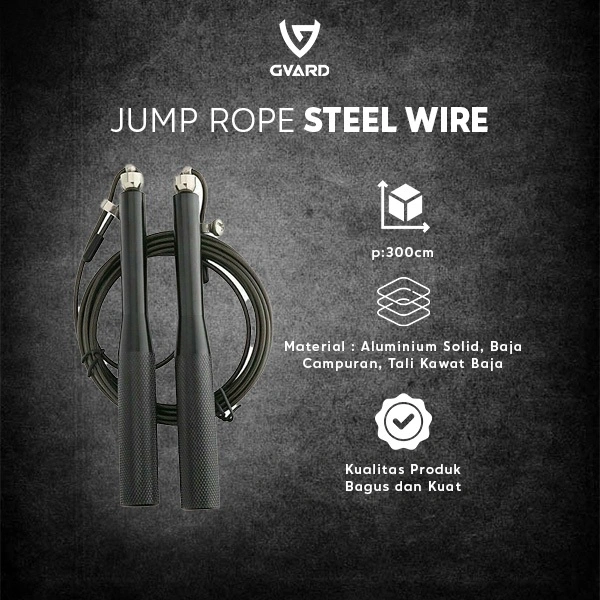 GVARD Jump Rope / Tali Skipping Tali Baja Steel Wire / Alat Olahraga Lompat Tali