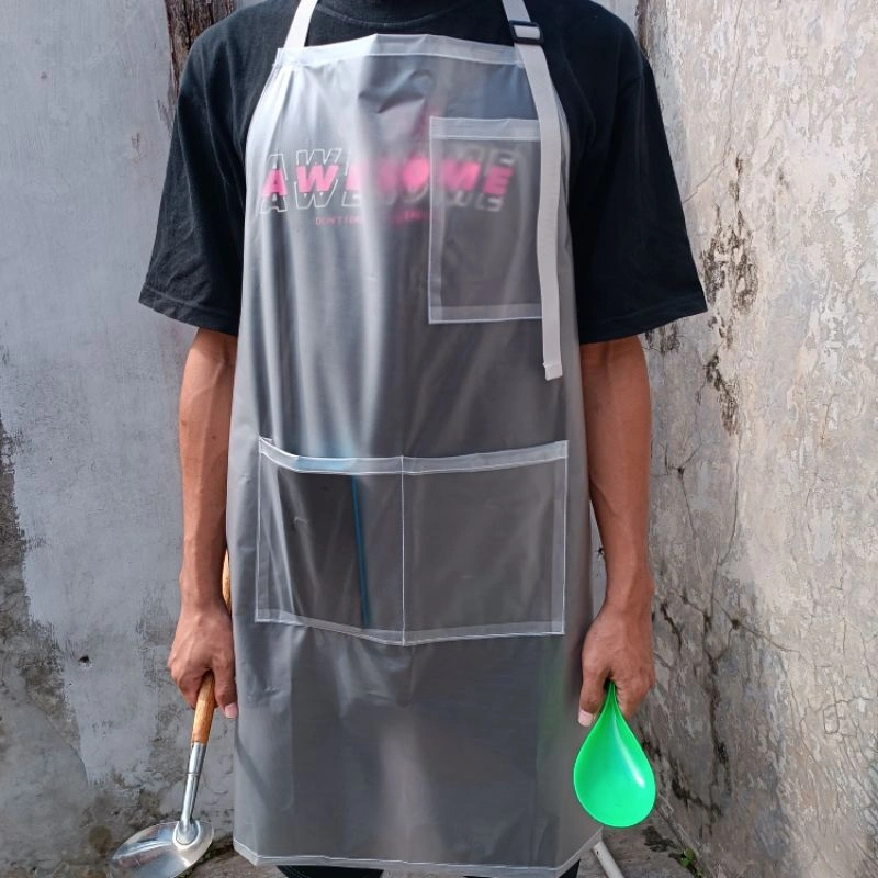 apron celemek murah transparan/peralatan dapur pelindung tubuh anti air dan minyak /apron celemek murah aesthetic