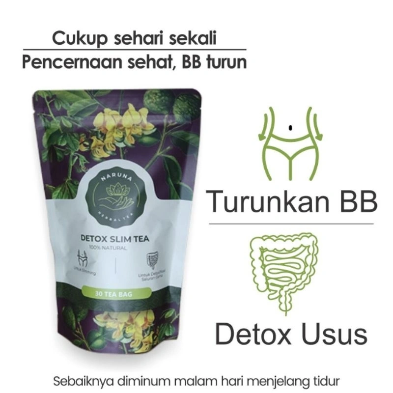 PROMO Teh diet Teh Hijau Celup Detox Pembersih cuci Usus Kotor Dan Perut BUNCIT Herbal Solusi Usus Bersih Membuang Kotoran dan Toksin Di Usus Pelancar BAB Mengatasi Sembelit Tanpa Begah NARUNA isi 30 teabag
