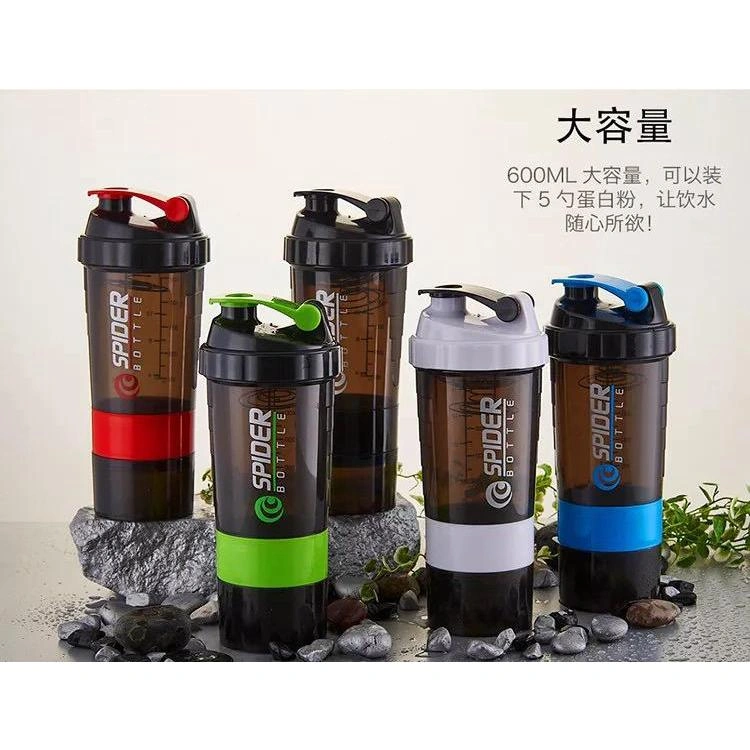DXUU Botol Minum Shaker botol minum shake Smart Spider 3in1 Botol Gym 500ML