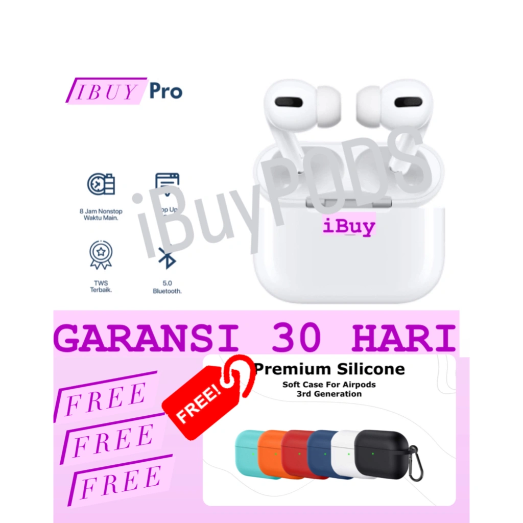[FREE CASE] GRNSI 30 HARI - iBUY P.0.D.S P.r.o 2024 TWS Headset Bluetooth Charging Case Stereo Henset Earpods