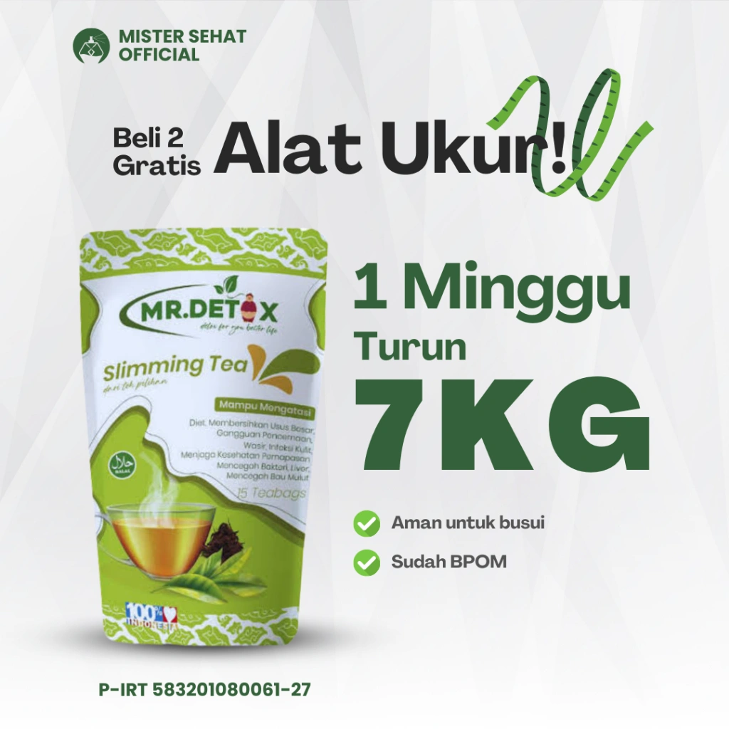 Mr Detox Slimming Tea Teh Herbal Diet Pelangsing Detox Tubuh Pengurus Penurun Berat Badan Pengecil Perut Buncit Pembakar Lemak Ampuh Atasi Wasir Termurah