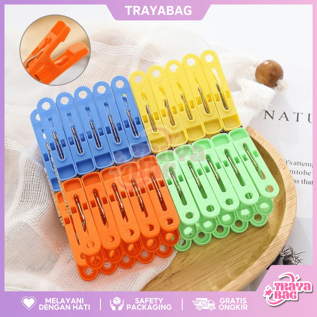 Jepitan Jemuran Rumah Plastik RIK Isi 20Pcs Penjepit Pakaian Baju Laundry Dry Clips Jepitan