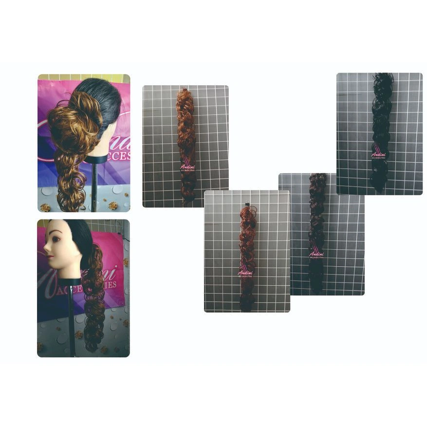 Kemoceng Rambut Sintesis / karet ulir /sanggul ulir