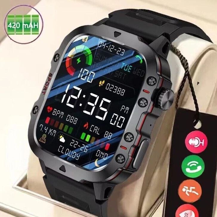 LIGE Jam Tangan Pintar Olahraga Tahan Air Panggilan Bluetooth Pria 420mAh Pemantauan Kesehatan IP68 Jam Tangan Pintar Pria Tahan Air