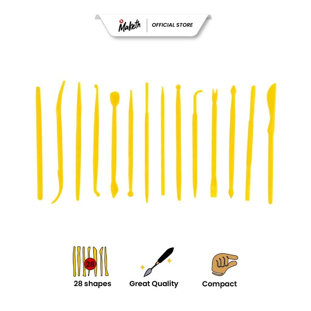 Clay Tool Knife Pisau Alat Ukir Tanah Liat Modelling Sculpting Tools Set Set 14 Ct-S14 MAKETH