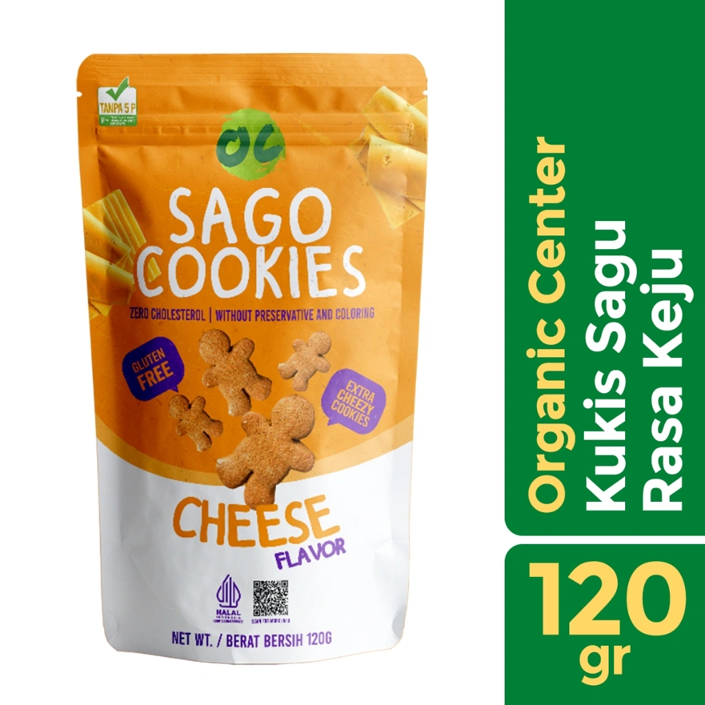 Organic Center - Sago Cookies Cheese 120gr - Kukis Sagu - Kue Kering - Cemilan - Keju