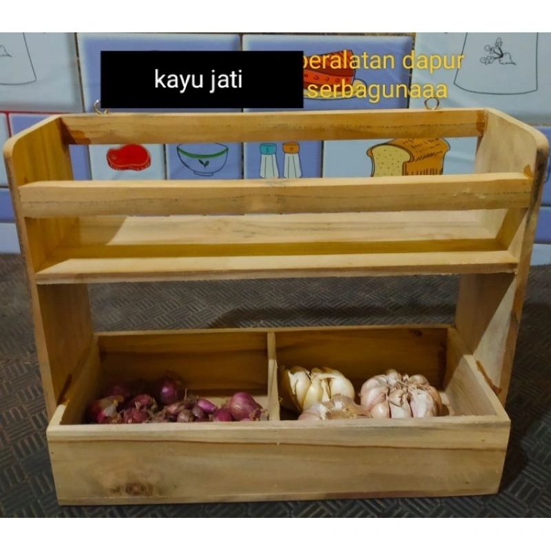 RAK BUMBU KOMBINASI KAYU JATI