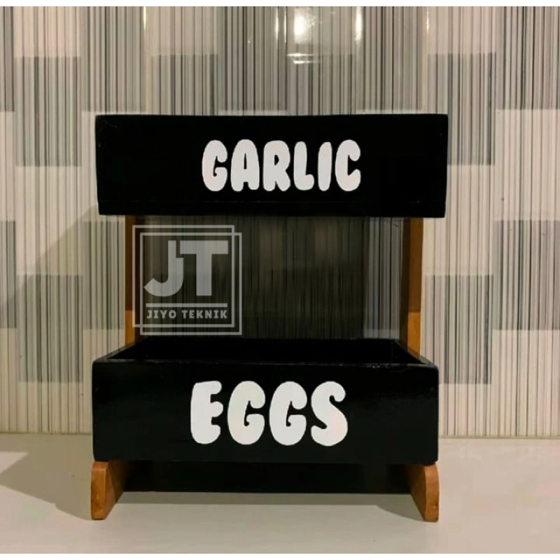 Rak Tempat Bumbu Dapur Bawang Merah ,Bawang Putih , Telur , Kentang , Rempah Rempah 2 Susun Estetik