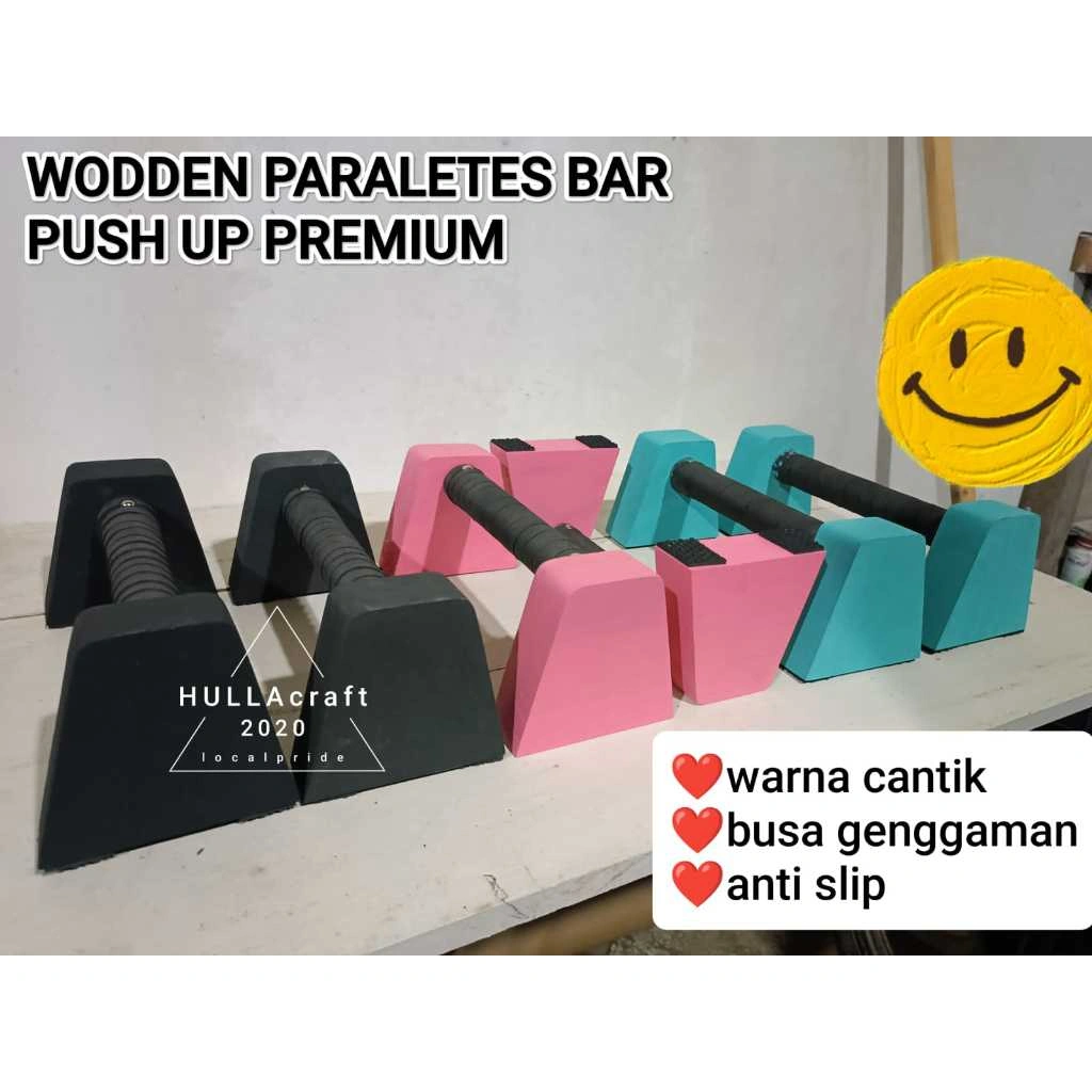 GROSIR!!! Wooden Paralettes Hand Stand Push Up Bar/Pegangan Kayu Push Up/ALAT OLAHRAGA
