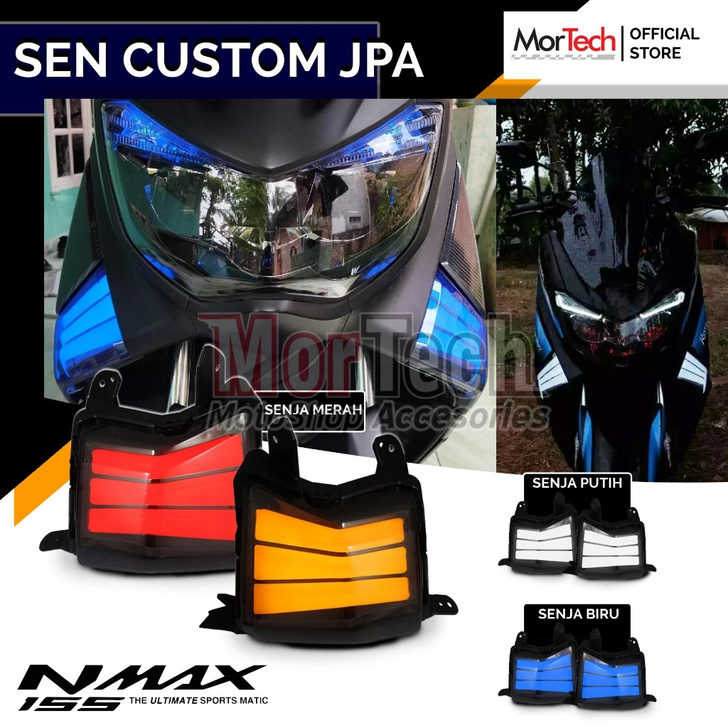 Lampu Sein Nmax Old Custom Sen Depan LED Custom Yamaha Nmax Old 2014-2019 Aksesoris Nmax Merah Biru Putih RGB
