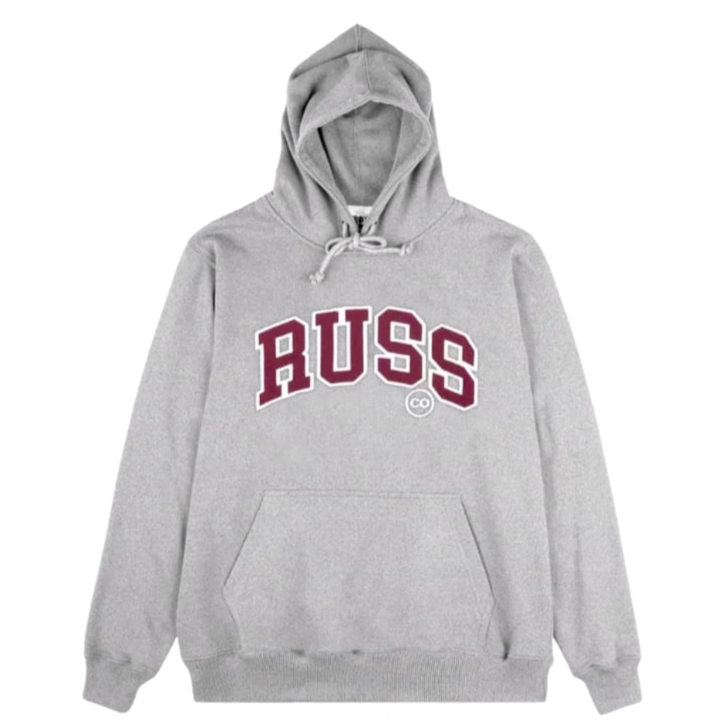 Sweater Hoodie Pria Wanita Terlaris Original Bahan Flecee Aesthetic Hodie Laki Perempuan Warna Abu Misty Sablon RUUS  Size M L XL XXL [Bisa Cod]