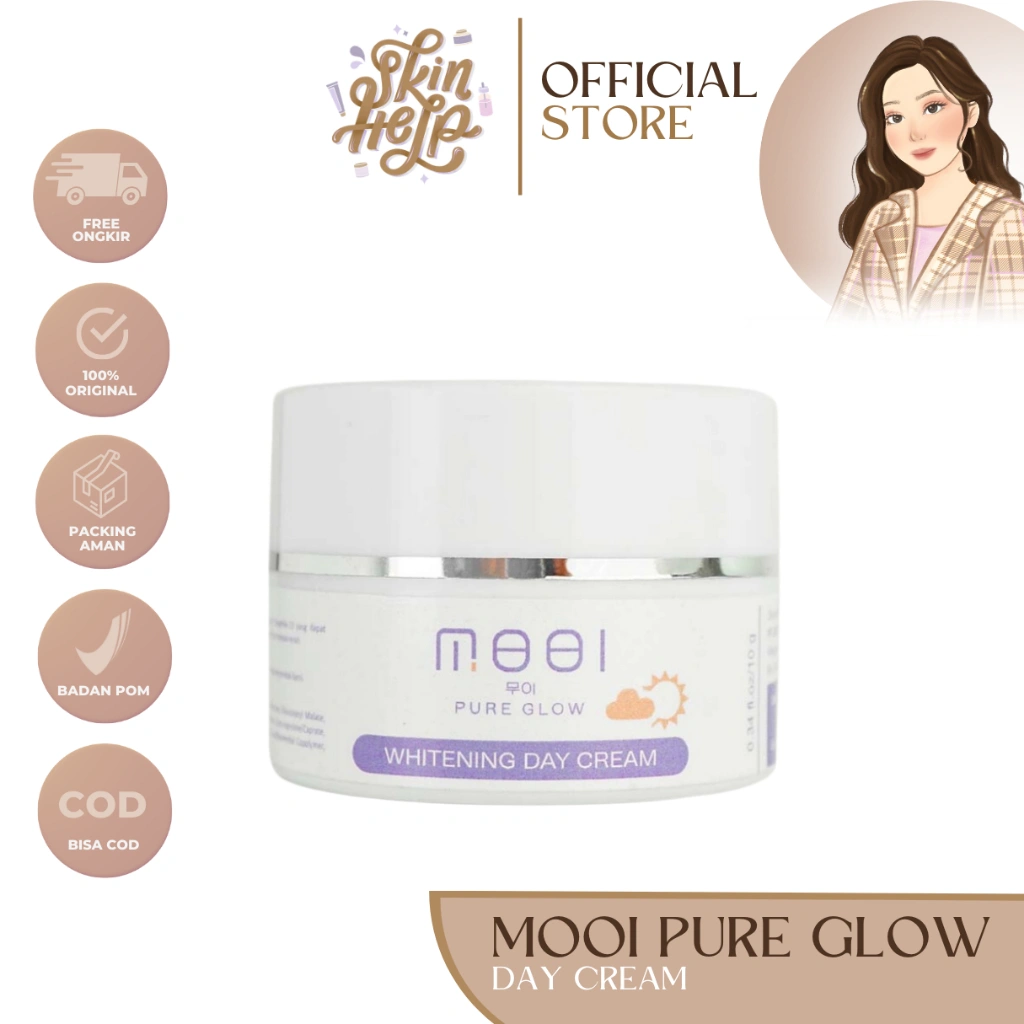Mooi Pure Glow - Whitening Day Cream 10gr (Original 100%)