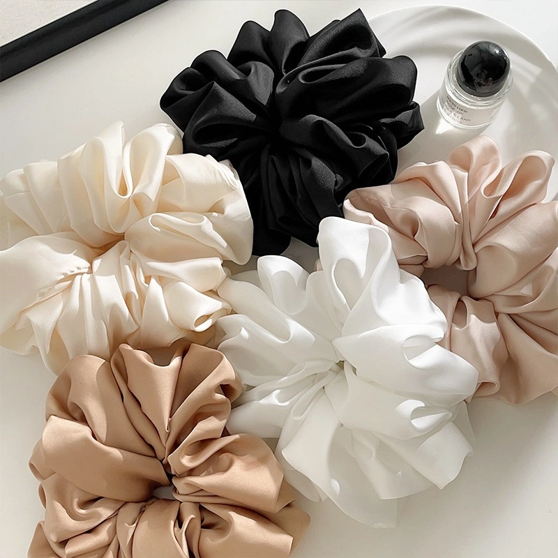 [CUCI GUDANG] 15CM SCRUNCHIE JUMBO SUPER BIG RING SUMMER KAIN SILK KAIN SATIN LEMBUT SOFT RETRO FRENCH VIBE WARNA POLOS EARTHTONE COLOR KARET IKAT KUNCIR KUNCIRAN RAMBUT WANITA CEWEK KOREA AKSESORIS