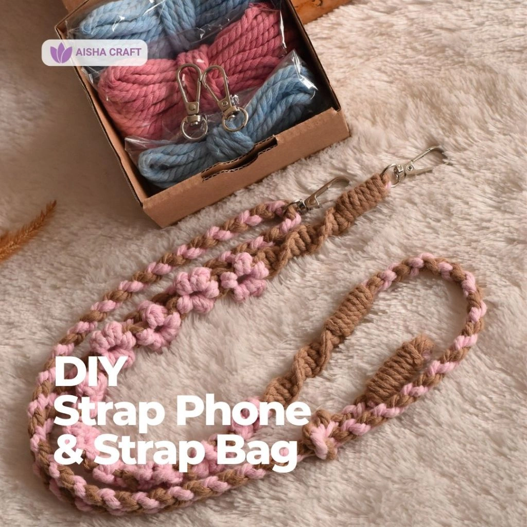 DIY Starter Kit Macrame Strap Bag / Strap Phone (ISI 1) Bervariasi