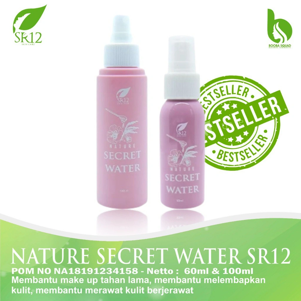 SKINCARE NATURE SECRET WATER SR12 TUMPAS JERAWAT PELEMBAB KULIT WAJAH ALAS MAKE UP WANITA