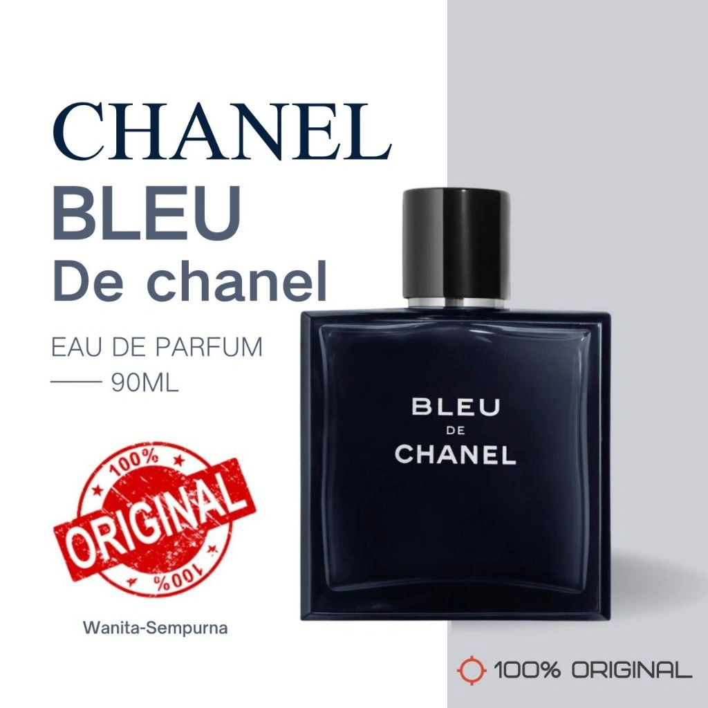 Bleu De Chanel Eau de Parfum EDP Spray for Men pria parfum(100%ORI)/ parfum pria EDT - 90 ML