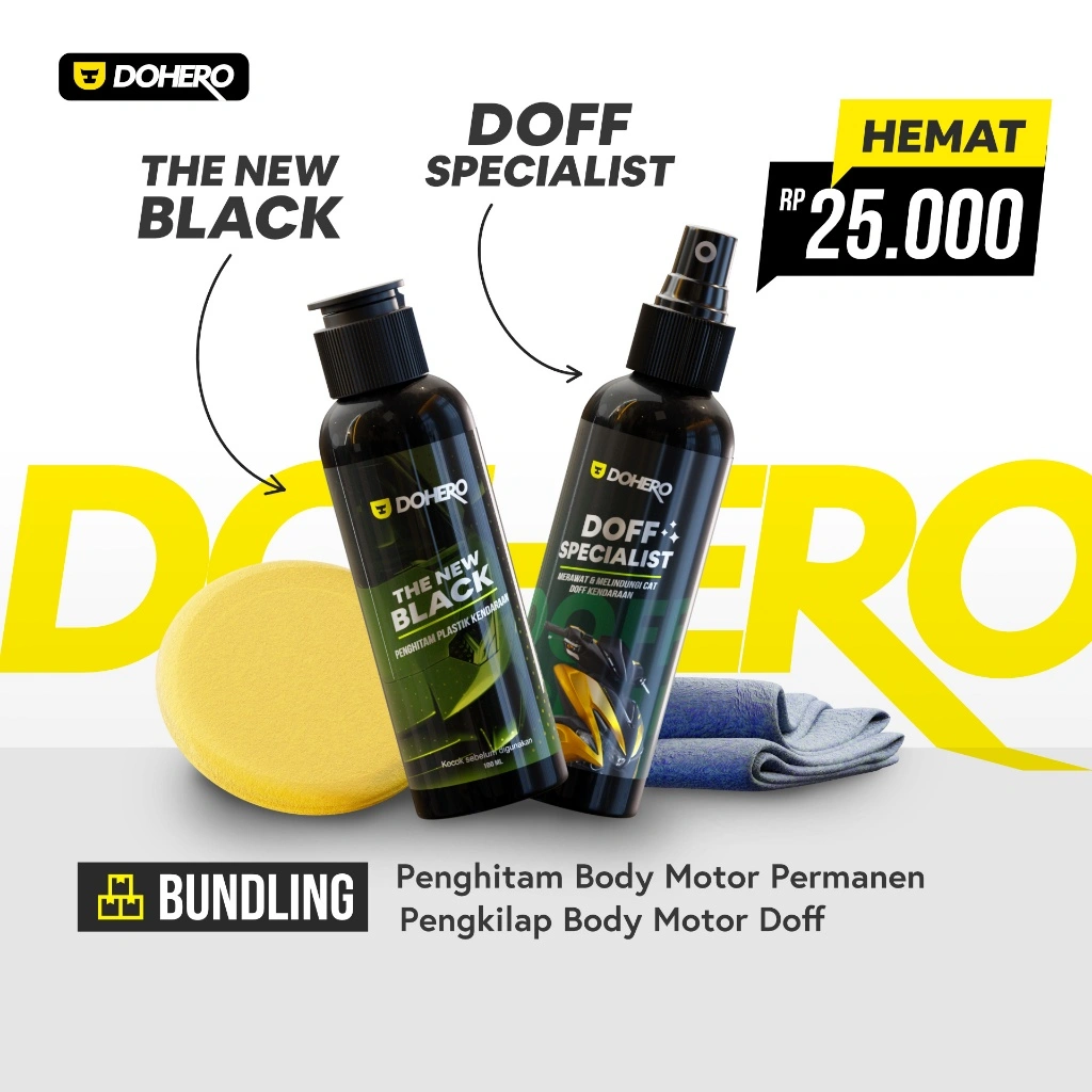 Dohero Paket Penghitam Body Motor Permanen & Pengkilap Body Motor Doff - The New Black & Doff Specialist