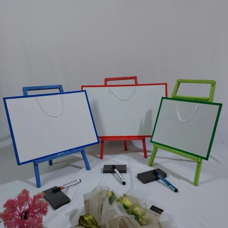 Papan Tulis Anak White Board Karakter Penyanggah Free Spidol Dan Penghapus