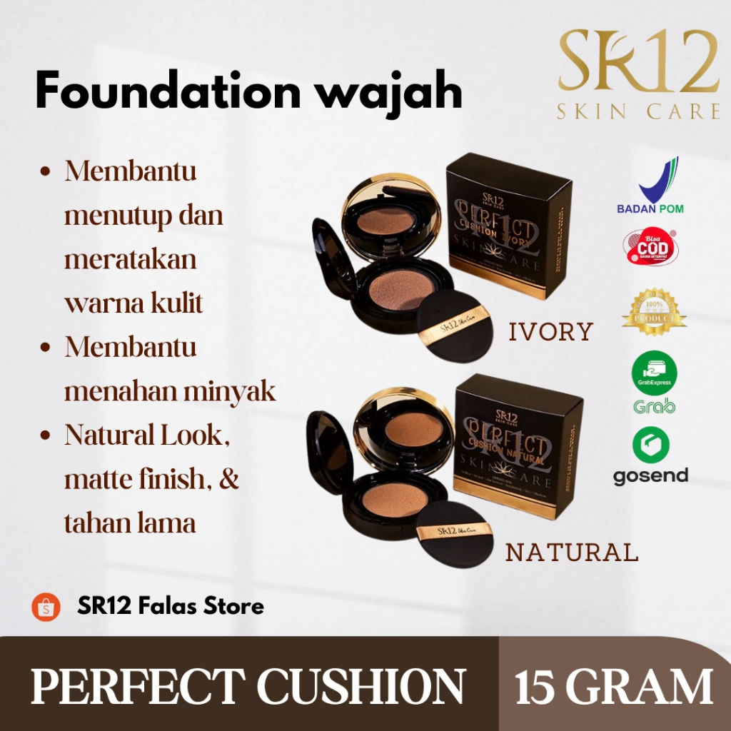Perfect Cushion SR12 Full Coverage Long Lasting refill original ivory dan natural