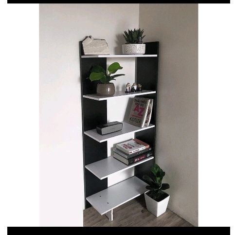 Rak Buku 5 Susun Lapisan HPL Rak Serbaguna Multifungsi 17x40x122cm
