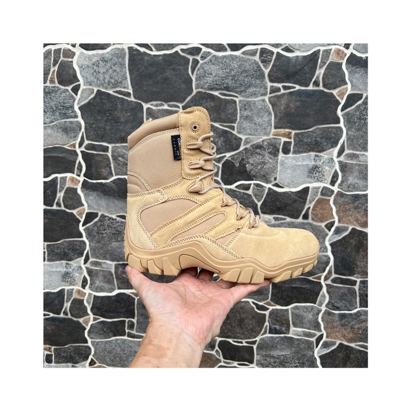 Sepatu Combat Tactical Boots PDL DELTA SCORPION 8" - Sepatu Gunung Warna KHAKI