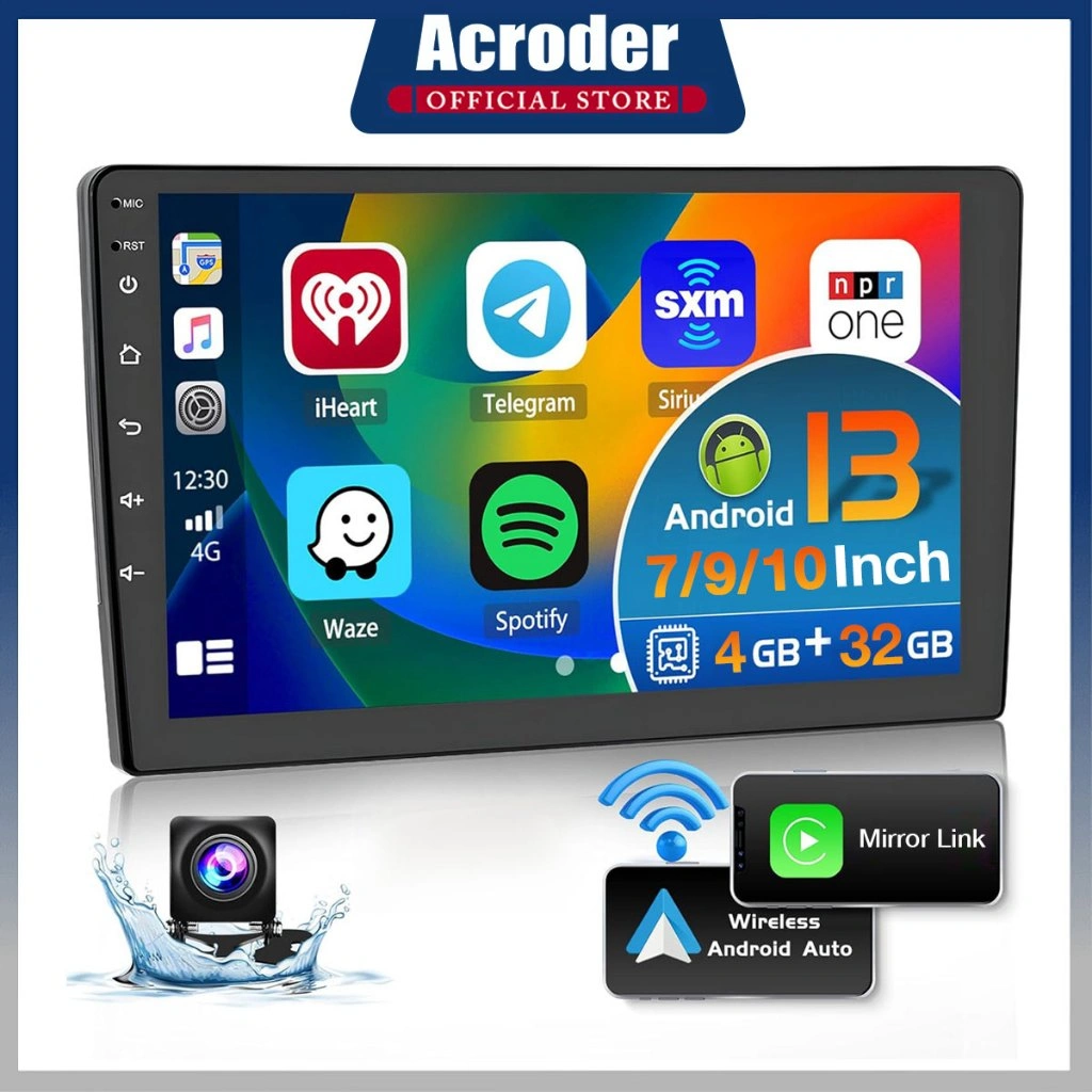 [Ada Kipas Pendingin] Acroder Head Unit Android 7/9/10 Inch 8G+128G WiFi GPS Bluetooth Cooling system Layar sentuh IPS