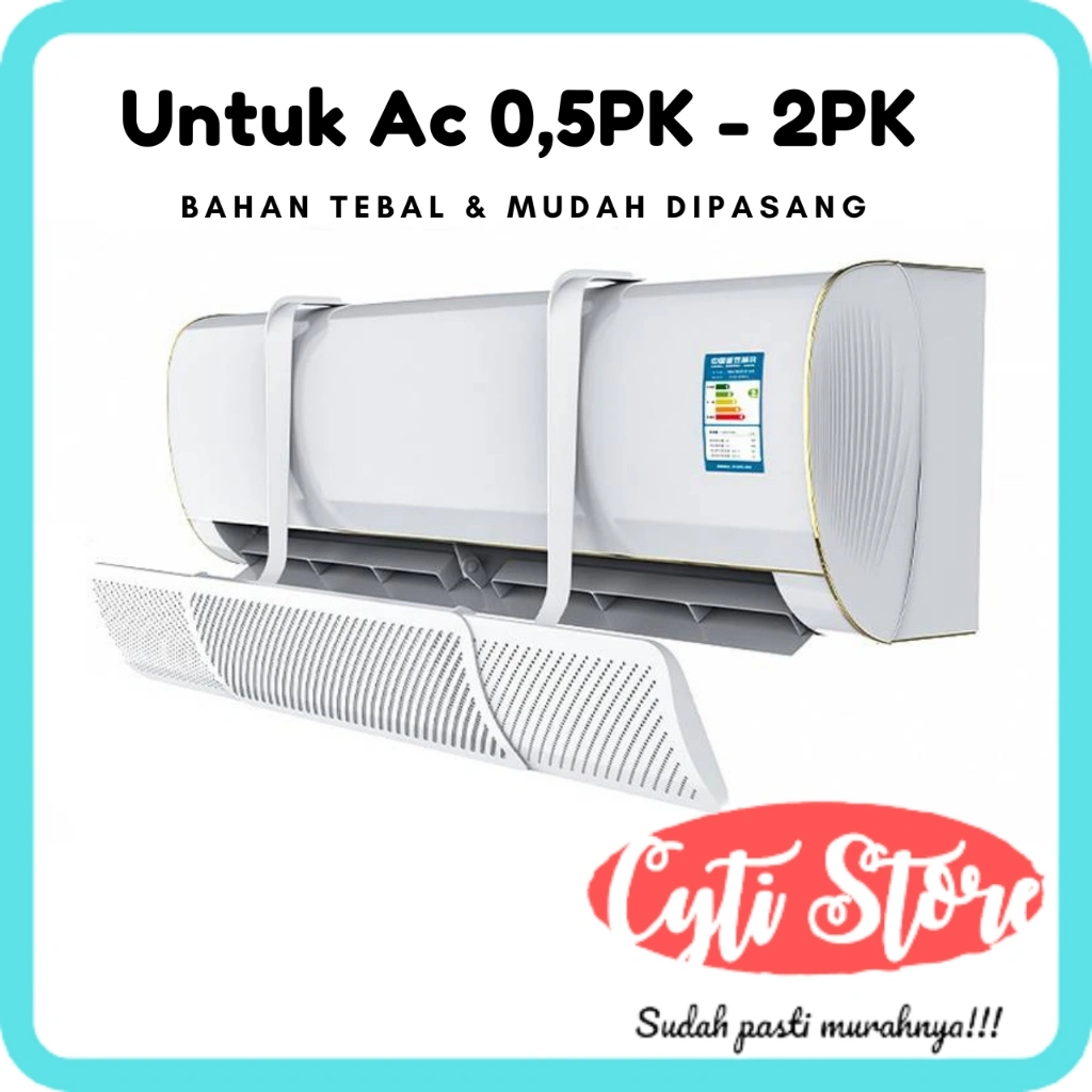 Cover Angin AC [ 0,5 PK - 2 PK TEBAL ] Talang AC Universal Retractable Model Gantung - White