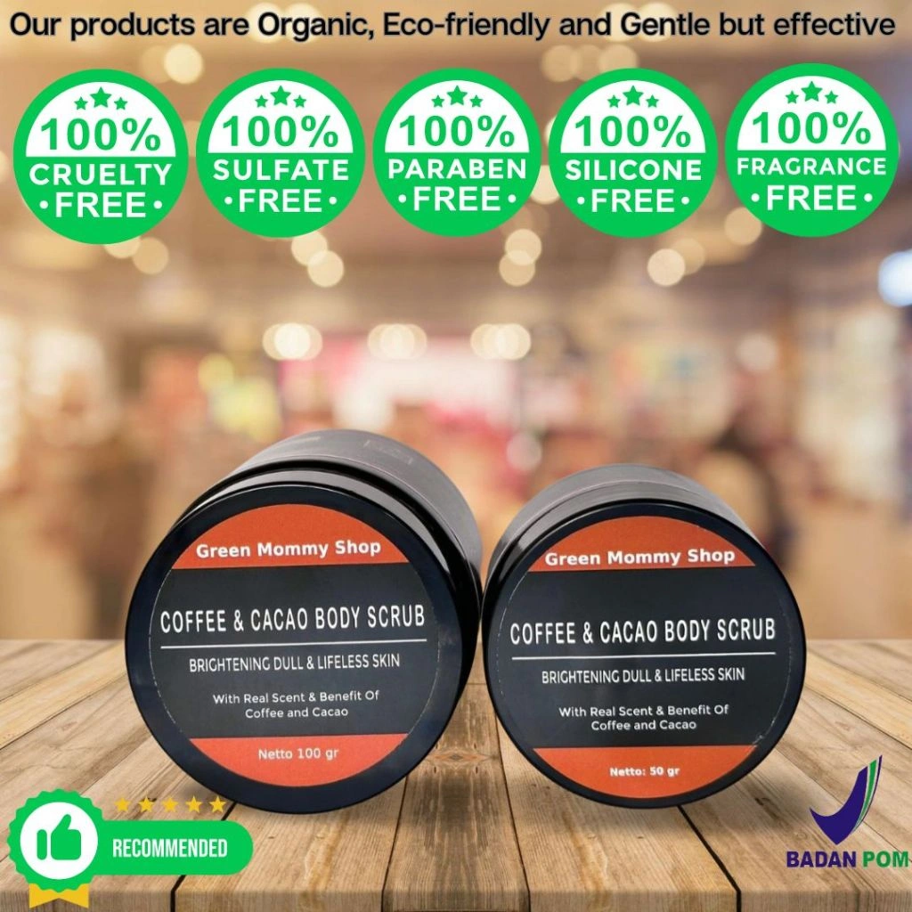 Green Mommy Shop - Coffee & Cacao Body Scrub – Lulur Kopi Kakao Mencerahkan & Haluskan Kulit 50/100g