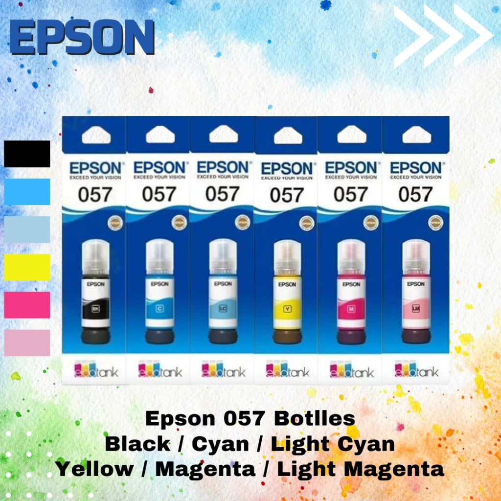 1 Set Tinta Epson 057 BKCMY Original L8050 L18050 T09D T057