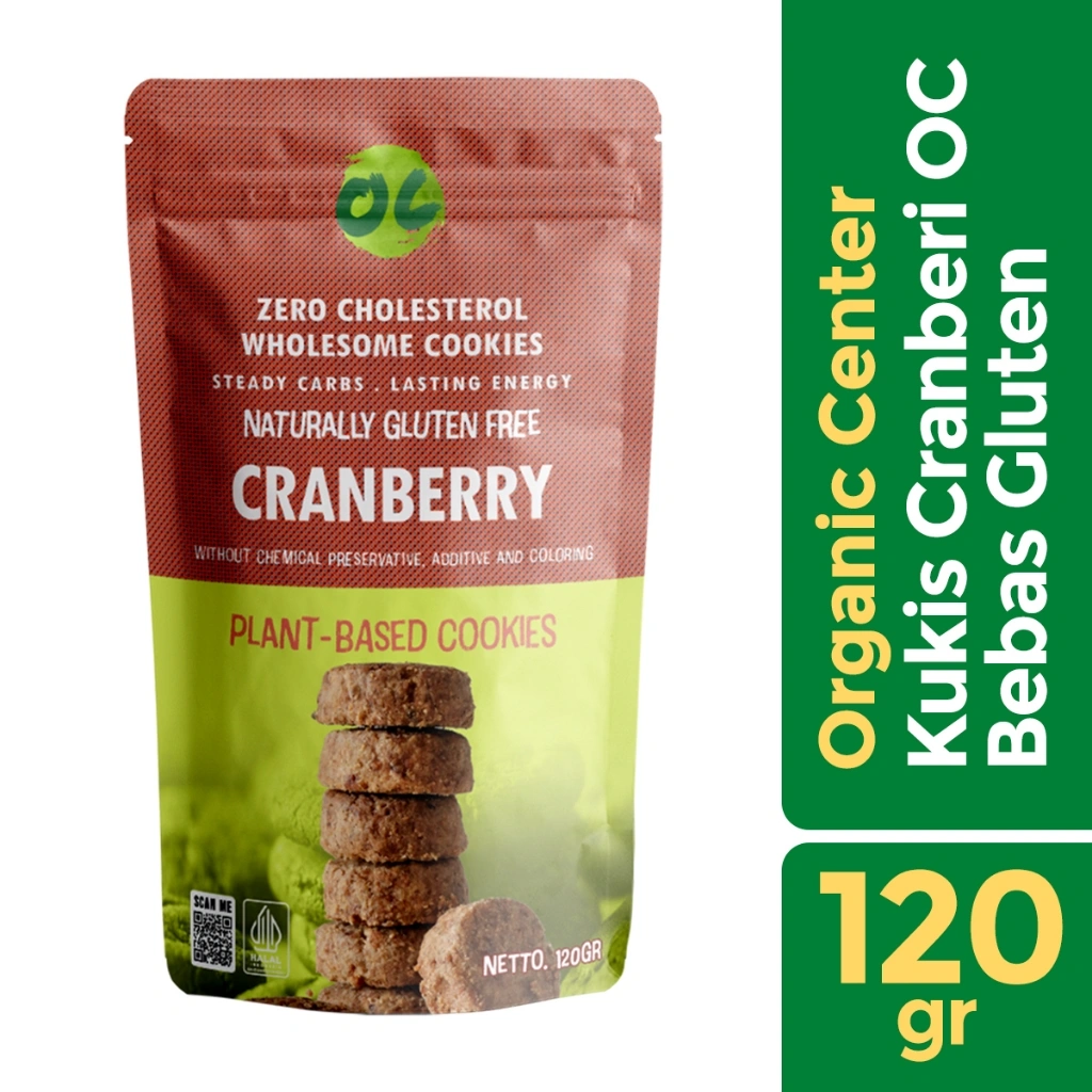Organic Center - Cookies Cranberry G/F Vegan - Cemilan Sehat - Gluten Free