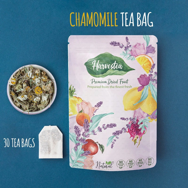 HARVESTEA BUNGA CHAMOMILE PREMIUM KANTONG TEH | MENGATASI INSOMNIA TEH DIET HERBAL CHAMOMILE TEA BAG