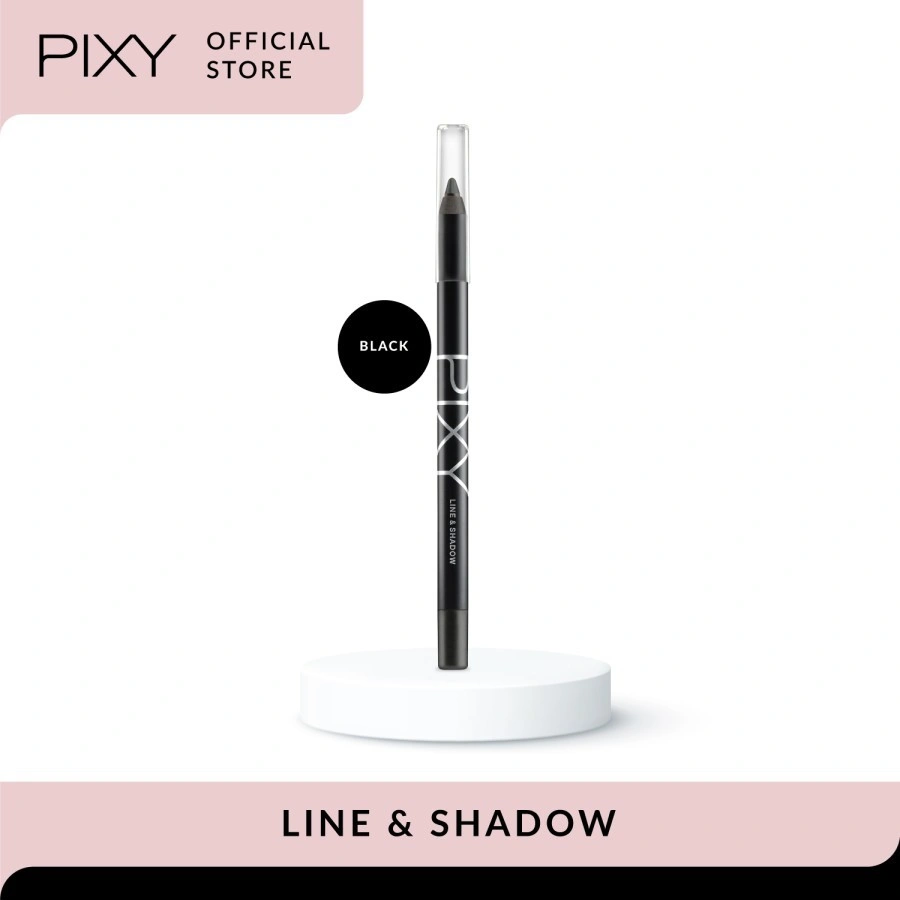 PIXY Line & Shadow |  Line and Shadow Pencil Eyeliner dan Eyeshadow Praktis Black P X 33