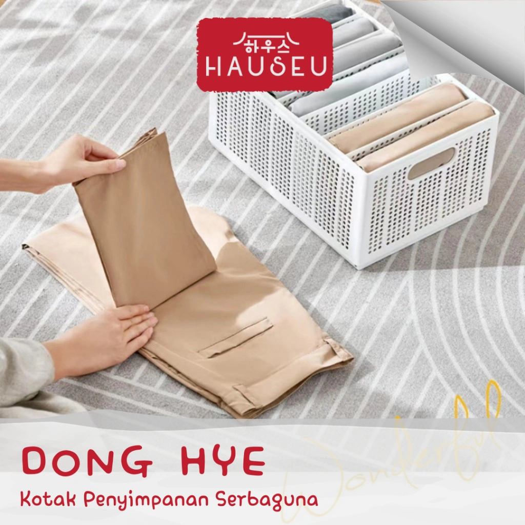 HAUSEU - DONG HYE Perapi Underwear Transparan Penyimpanan Perhiasan Sekat Partisi Kotak Storage Pakaian Dalam Organizer Kaos Kaki Multifungsi Wadah Lemari Kosmetik  Minimalis