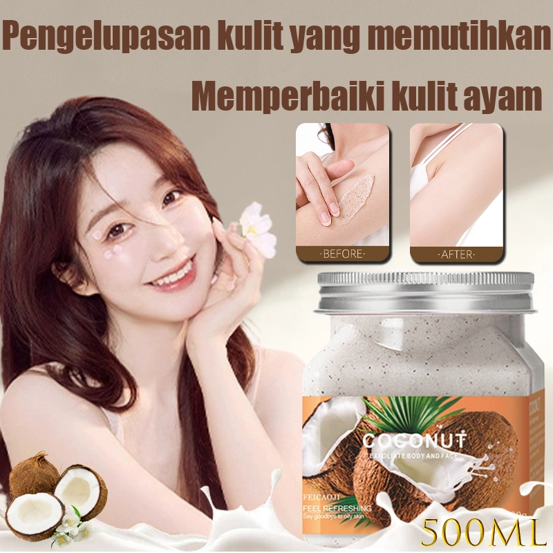 Lulur Kelapa Mandi Lulur Pengelupasan Seluruh Tubuh Pemutih Mengangkat Sel Kulit Mati 500ML