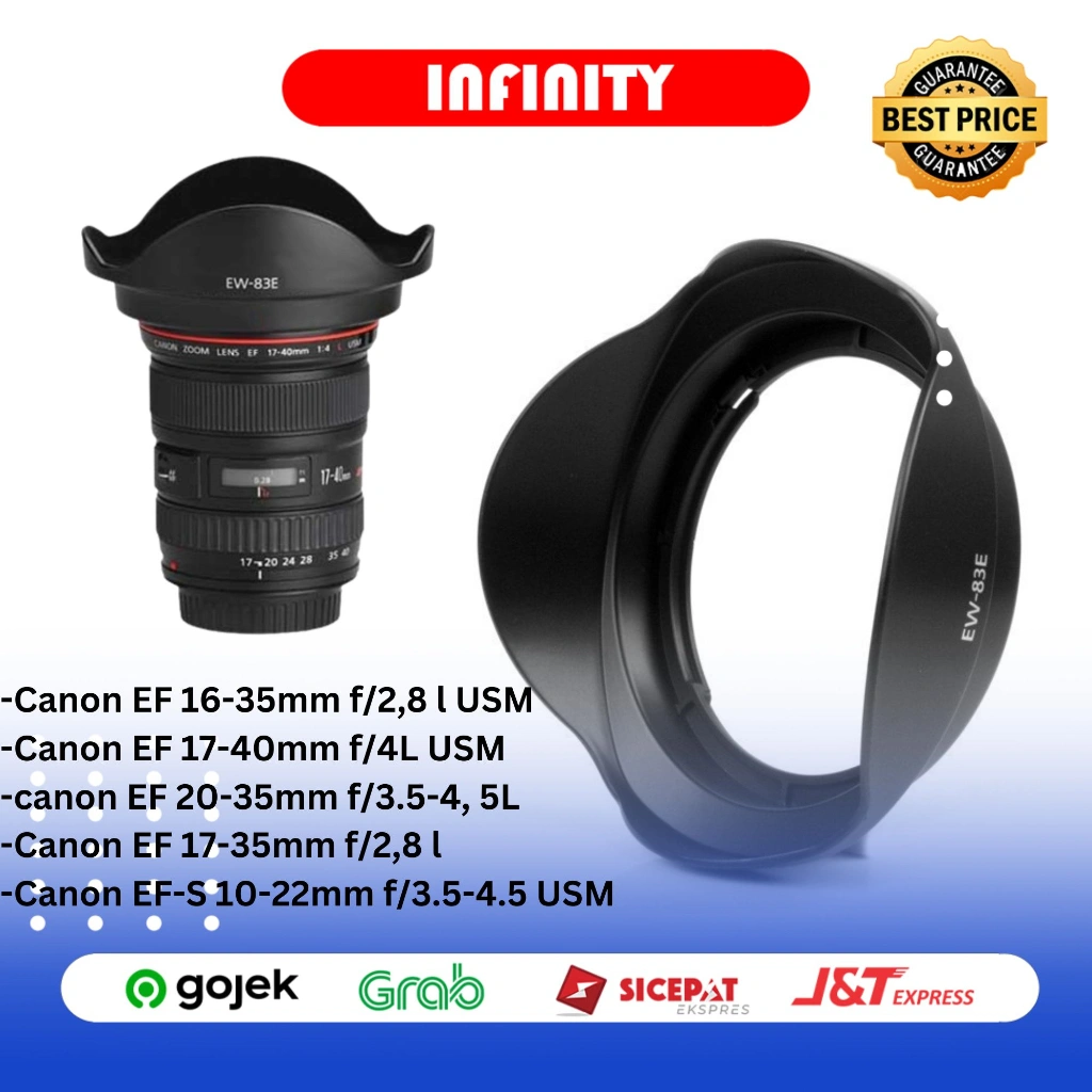 Lens Hood EW-83E Canon 16-35mm 20-35mm 17-35mm 17-40mm 10-22mm