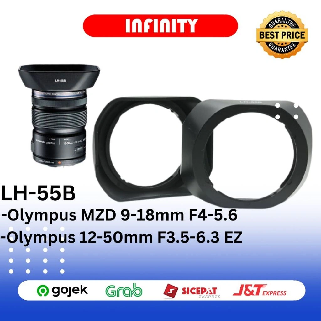 Lens Hood LH-55B Olympus M.Zuiko ED 12-50Mm F3.5-6.3 EZ 9-18Mm F4.0-5.