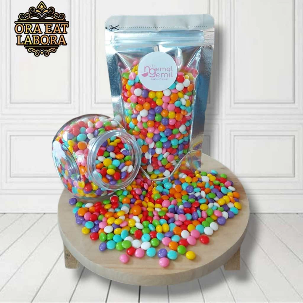 Chocochips Pipih Warna Warni Chocochips Bulat Rainbow Sprinkle Topping Hiasan Kue Donut Pop Ice Kualitas Premium  - Ora Eat Labora